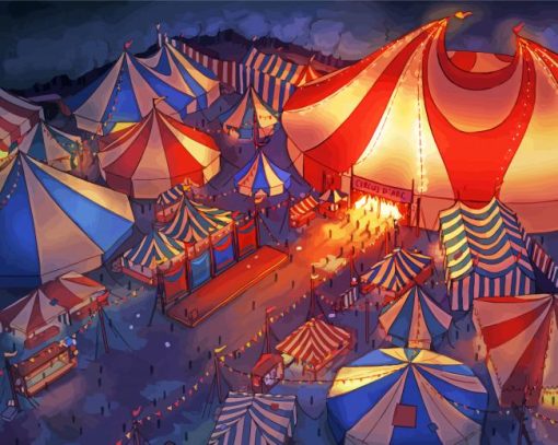 Aesthetic Circus Landscape Paint By Number