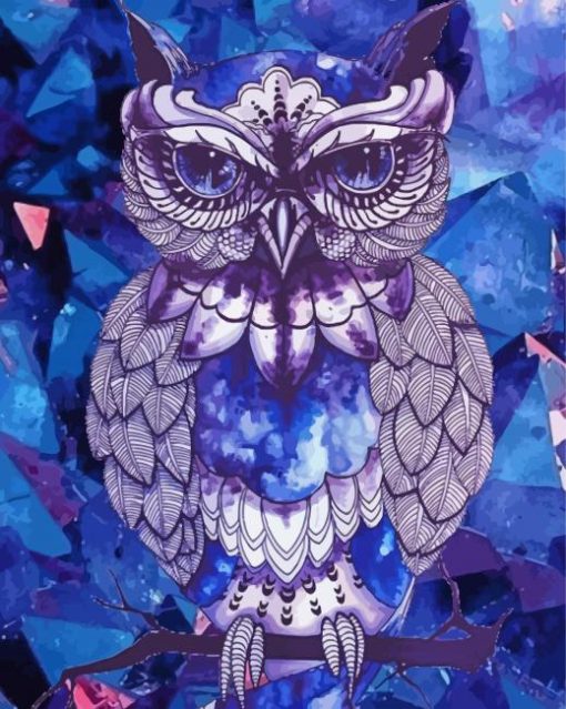 Aesthetic Purple Owl Illustration Paint By Number