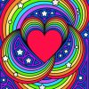 Artistic Rainbow Heart Paint By Number