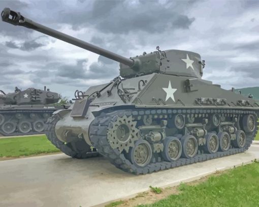 Aesthetic Sherman Tank Paint By Number