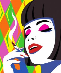 Artistic Woman Smoking Paint By Number