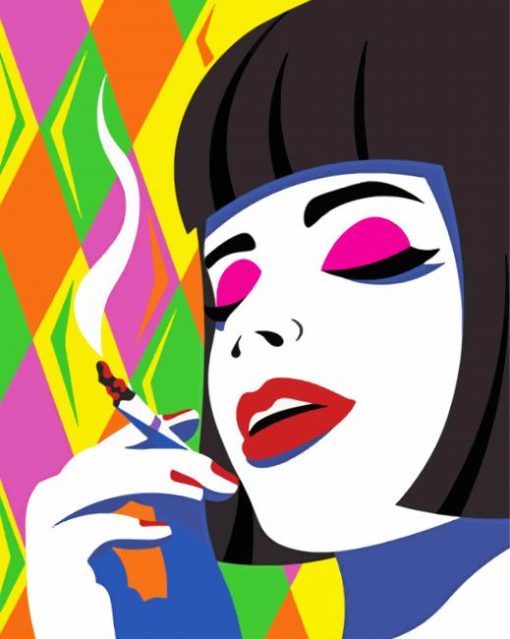 Artistic Woman Smoking Paint By Number