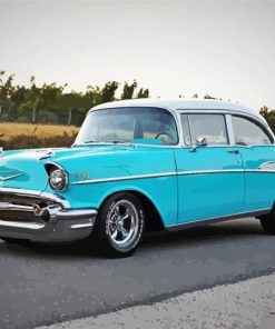 Blue Chevy Bel Air Paint By Number