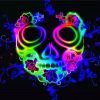 Colorful Neon Skull Paint By Number