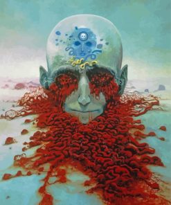 Creepy Skull By Zdzislaw Beksinski Paint By Number