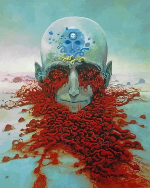 Creepy Skull By Zdzislaw Beksinski Paint By Number