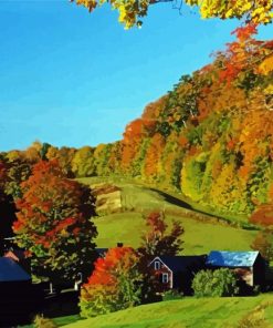 Fall Farm Houses Paint By Number