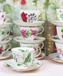 Flowering Stackes Cup Paint By Number