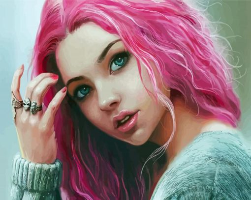 Gorgeous Pink Girl Paint By Number