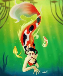 Gothic Mermaid Coy Fish Paint By Number