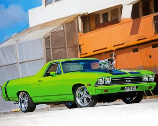 Green Elcamino Car Paint By Number