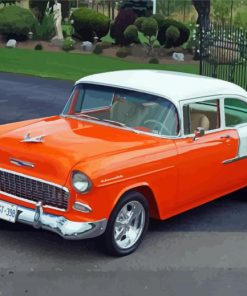 Orange Chevrolet 1955 Paint By Number