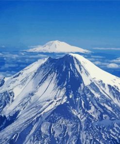 Snowy St Helens Mountain Paint By Number