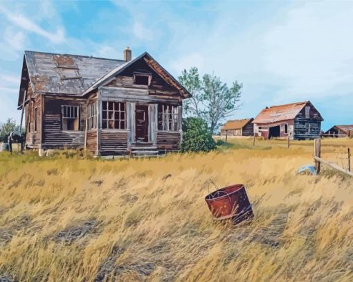 Western Prairie Landscape Paint By Number