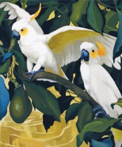 Artistic White Parrots Paint By Number