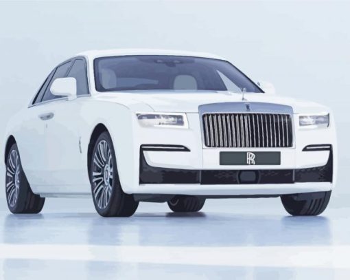 White Roll Royce Paint By Number