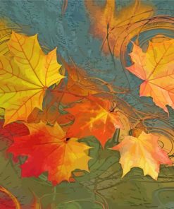 Abstract Leaves Fall Paint By Number