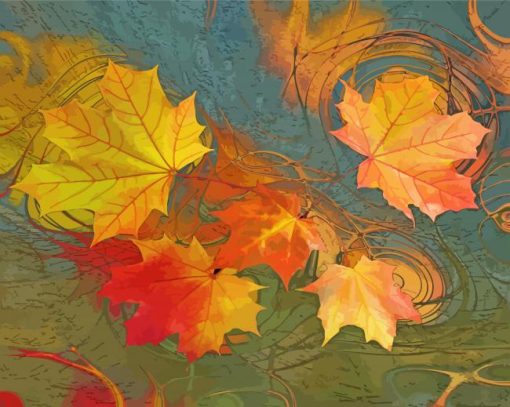 Abstract Leaves Fall Paint By Number