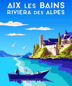 Aix Les Bains Poster Art Paint By Number