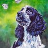 American Cocker Spaniel With Butterflies Art Paint By Number