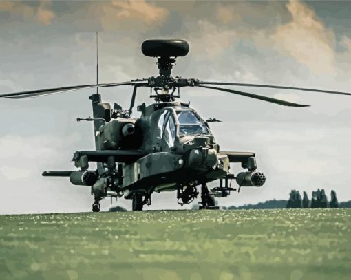 Apache Helicopter Paint By Number