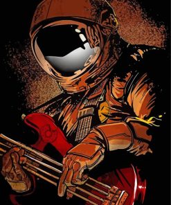 Astronaut Bass Player Paint By Number