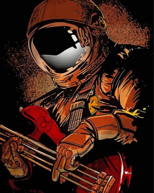 Astronaut Bass Player Paint By Number