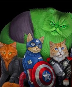 Avengers Superhero Cats Paint By Number