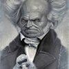 Black And White Arthur Shopenhauer Caricature Paint By Number