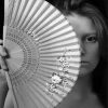 Black And White Girl With Hand Fans Paint By Number