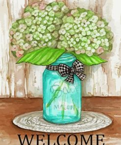 Blue Mason Jar Paint By Number