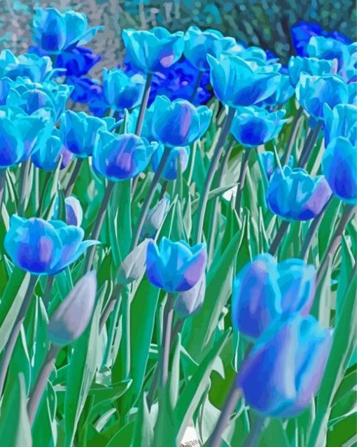 Blue Tulips Paint By Number