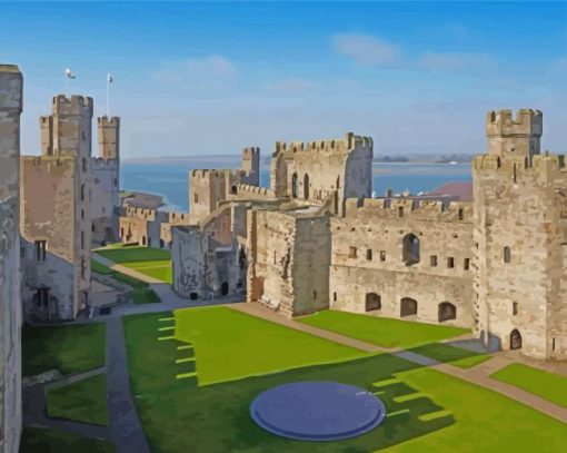 Caernarfon Castle Building Paint By Number