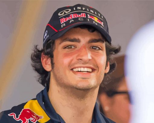 Carlos Sainz Jr Smiling Paint By Number