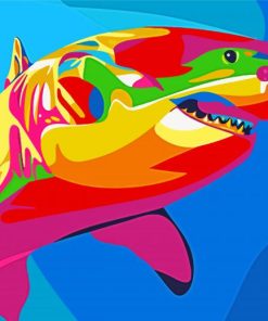 Colorful Rainbow Shark Art Paint By Number