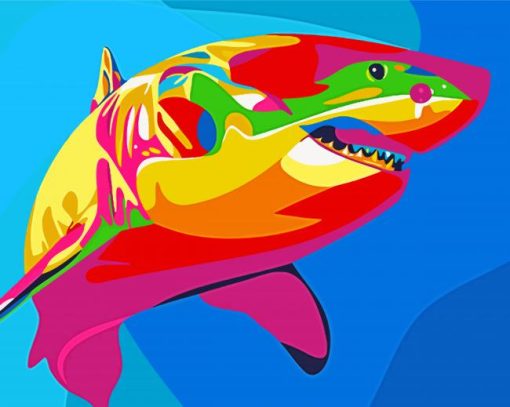 Colorful Rainbow Shark Art Paint By Number