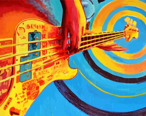 Colorful Bass Player Art Paint By Number