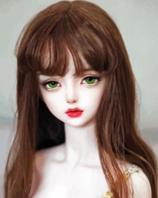 Cute Doll With Green Eyes Paint By Number