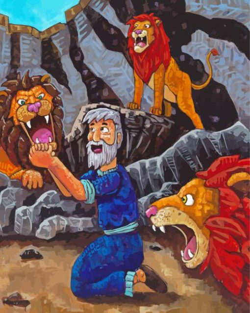 Daniel In The Lion Den Art Illustration Paint By Number