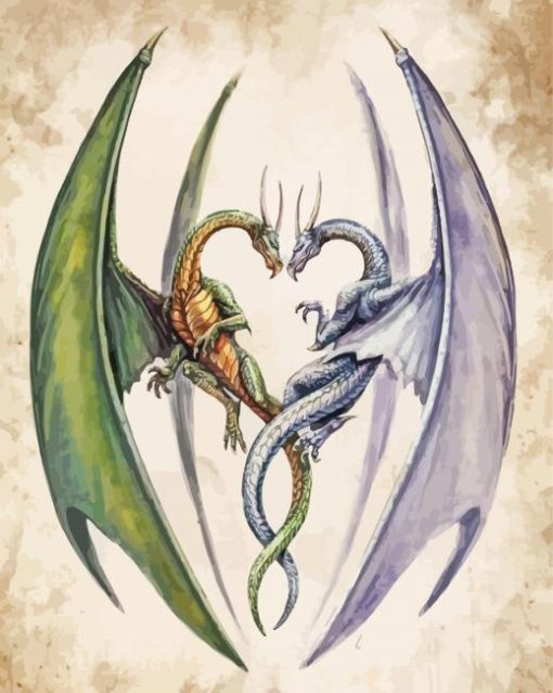 Entwined Dragons Paint By Number