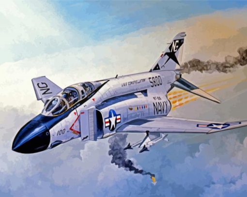 F4 Phantom Jet Plane Art Paint By Number