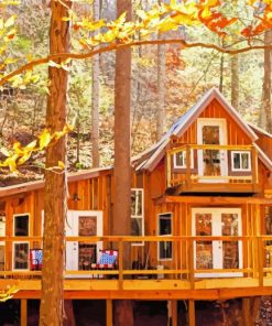 Fall Cabin Paint By Number