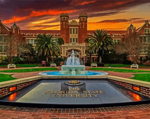 Florida State University At Sunset Paint By Number