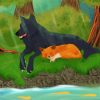 Fox And Black Wolf Paint By Number