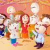 Funny Family Partying Paint By Number