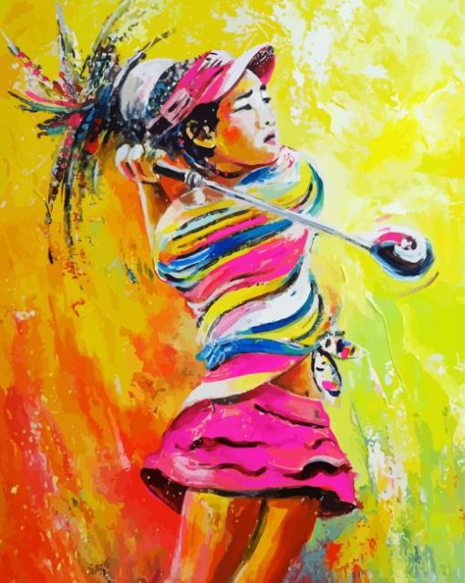 Girl In Golf Art Paint By Number