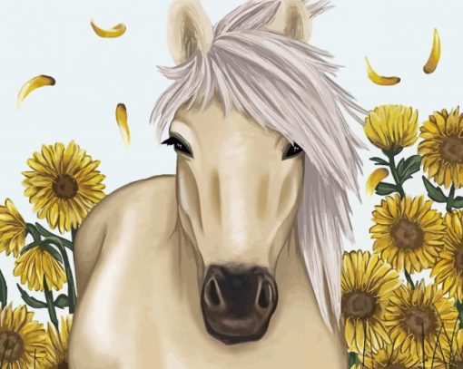 Horse Sunflower Paint By Number