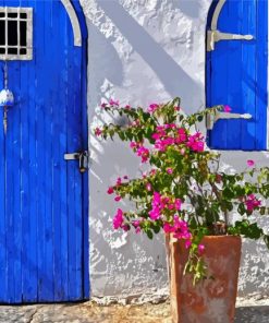 House With Blue Door Paint By Number