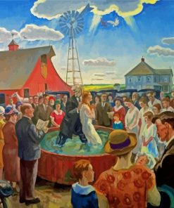 John Steuart Curry Baptism In Kansas Paint By Number