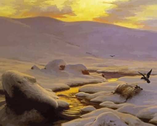 Joseph Farquharson The Weary Waste Of Snow Forest Of Birse Paint By Number